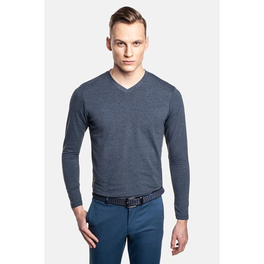 BLUZA CERDA Z DEKOLTEM TYPU SEREK GRANAT ze sklepu Recman w kategorii Bluzy męskie - zdjęcie 177531762