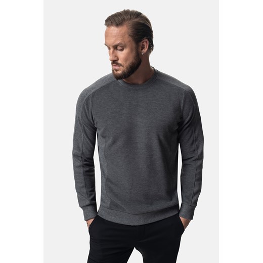 BLUZA CREW Z OKRĄGŁYM DEKOLTEM SZAROŚĆ ze sklepu Recman w kategorii Bluzy męskie - zdjęcie 177532992