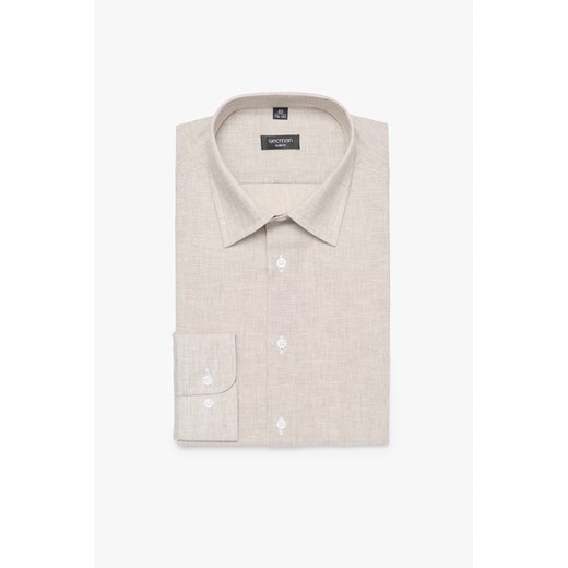 KOSZULA CORSINI 3166D DŁUGI RĘKAW SLIM FIT BEŻ ze sklepu Recman w kategorii Koszule męskie - zdjęcie 177533470