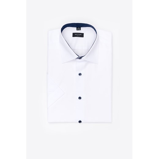 KOSZULA BEXLEY 2986/1E KRÓTKI RĘKAW SLIM FIT BIAŁY ze sklepu Recman w kategorii Koszule męskie - zdjęcie 177534174