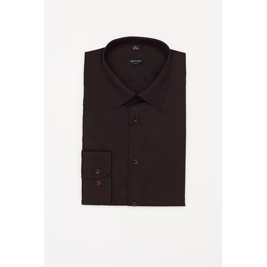 KOSZULA VERSONE 3220T DŁUGI RĘKAW SLIM FIT BRĄZ ze sklepu Recman w kategorii Koszule męskie - zdjęcie 177534722