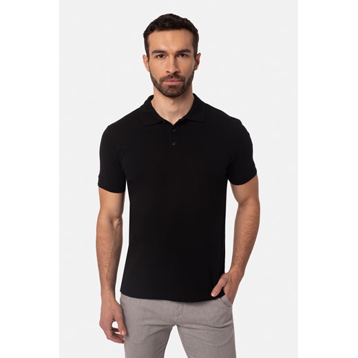 KOSZULKA POLO ALERIA CZARNA ze sklepu Recman w kategorii T-shirty męskie - zdjęcie 177535022