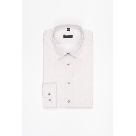 KOSZULA CORSINI 3224D DŁUGI RĘKAW SLIM FIT BEŻOWA ze sklepu Recman w kategorii Koszule męskie - zdjęcie 177535032