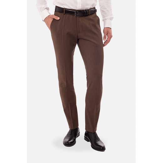 SPODNIE CLASSIC CREBERT 318 BRĄZOWE Z WEŁNĄ ze sklepu Recman w kategorii Spodnie męskie - zdjęcie 177535191