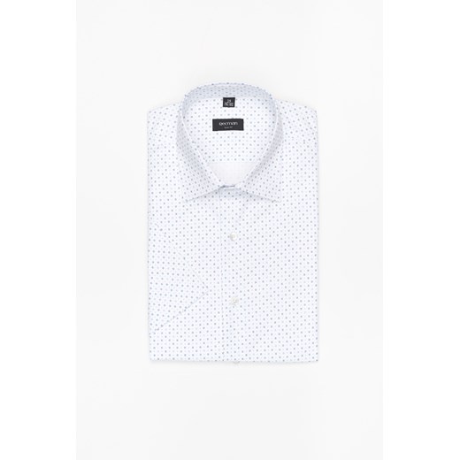 KOSZULA COLINE 3249E KRÓTKI RĘKAW SLIM FIT BIAŁA Z BAWEŁNĄ ze sklepu Recman w kategorii Koszule męskie - zdjęcie 177535504