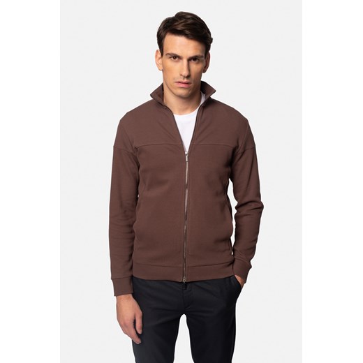 BLUZA DARNEY ROZPINANY BRĄZOWA Z BAWEŁNY ze sklepu Recman w kategorii Bluzy męskie - zdjęcie 177535562