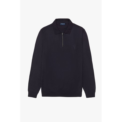 KOSZULKA POLO DR TENNIS CLUB 010 PO DŁUGI RĘKAW GRANATOWA ze sklepu Recman w kategorii T-shirty męskie - zdjęcie 177535574