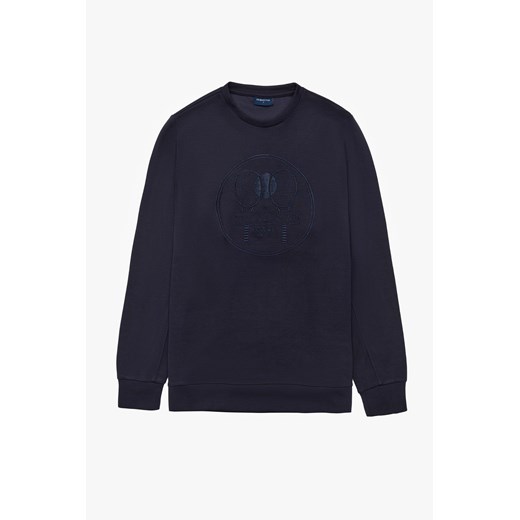 BLUZA TENNIS CLUB 006 Z OKRĄGŁYM DEKOLTEM GRANATOWA Z MODALEM ze sklepu Recman w kategorii Bluzy męskie - zdjęcie 177535600