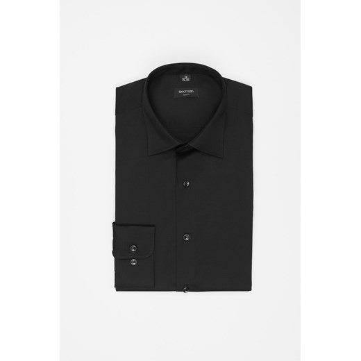 KOSZULA VERSONE 3292E DŁUGI RĘKAW SLIM FIT CZARNA Z BAWEŁNY ze sklepu Recman w kategorii Koszule męskie - zdjęcie 177535620