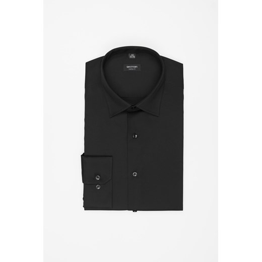 KOSZULA VERSONE 3292E DŁUGI RĘKAW CUSTOM FIT CZARNA Z BAWEŁNY ze sklepu Recman w kategorii Koszule męskie - zdjęcie 177535622