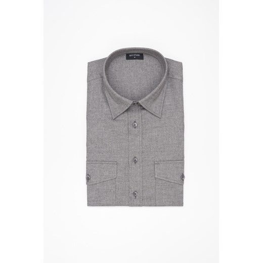 KOSZULA FORMENTO 3254D DŁUGI RĘKAW SLIM FIT SZARA Z BAWEŁNY ze sklepu Recman w kategorii Koszule męskie - zdjęcie 177535643