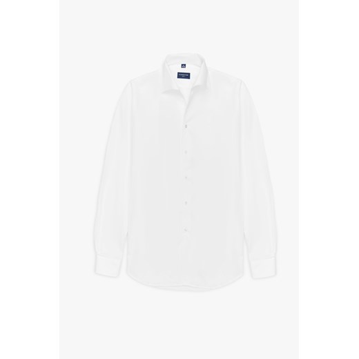 KOSZULA TENNIS CLUB 019 DŁUGI RĘKAW SLIM FIT BIAŁA Z BAWEŁNY ze sklepu Recman w kategorii Koszule męskie - zdjęcie 177535904