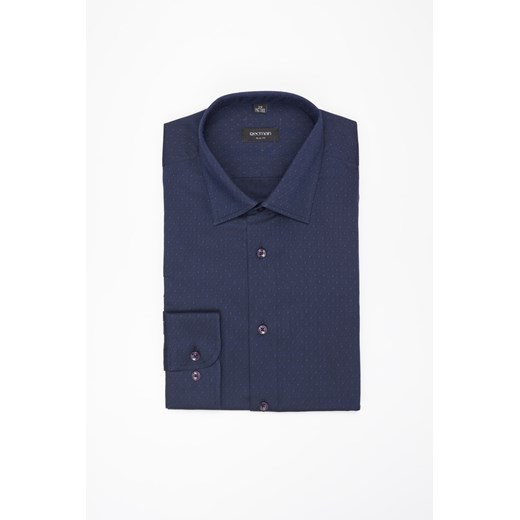 KOSZULA CORSINI 3276E DŁUGI RĘKAW SLIM FIT GRANATOWA Z BAWEŁNY ze sklepu Recman w kategorii Koszule męskie - zdjęcie 177536234