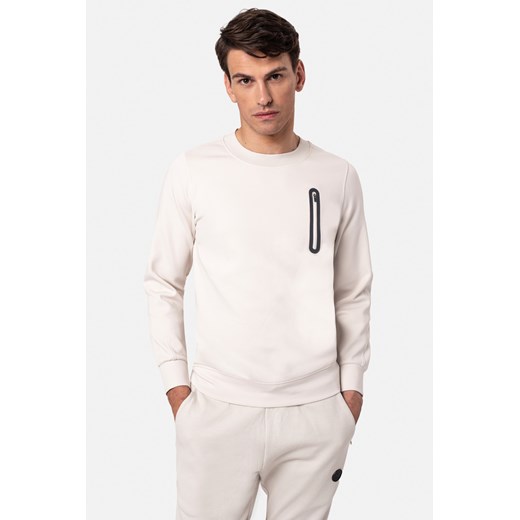 BLUZA DUATO Z OKRĄGŁYM DEKOLTEM BEŻOWA Z BAWEŁNY ze sklepu Recman w kategorii Bluzy męskie - zdjęcie 177536242