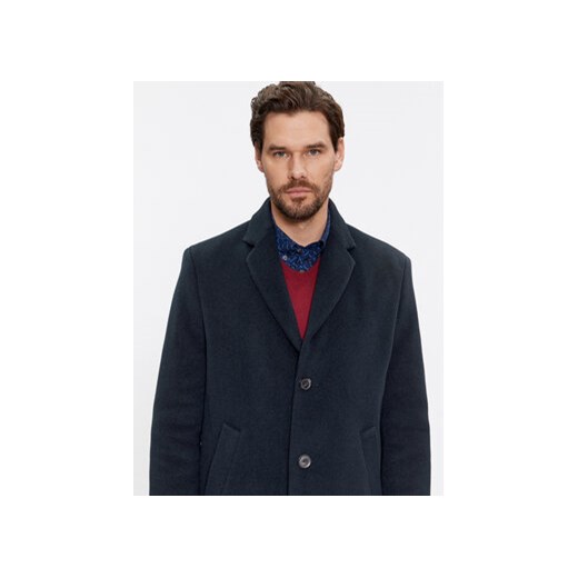 Tommy Hilfiger Płaszcz wełniany MW0MW32963 Granatowy Regular Fit Tommy Hilfiger XL MODIVO