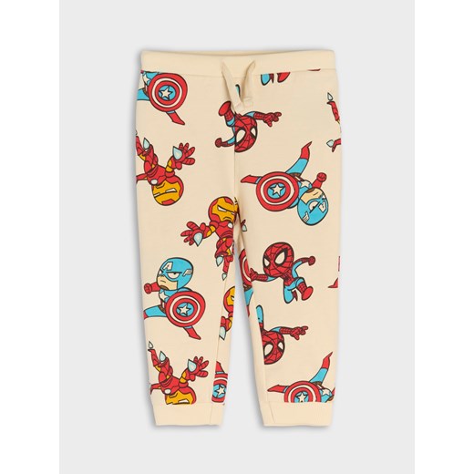 Sinsay - Spodnie dresowe Marvel - kremowy Sinsay 86 Sinsay
