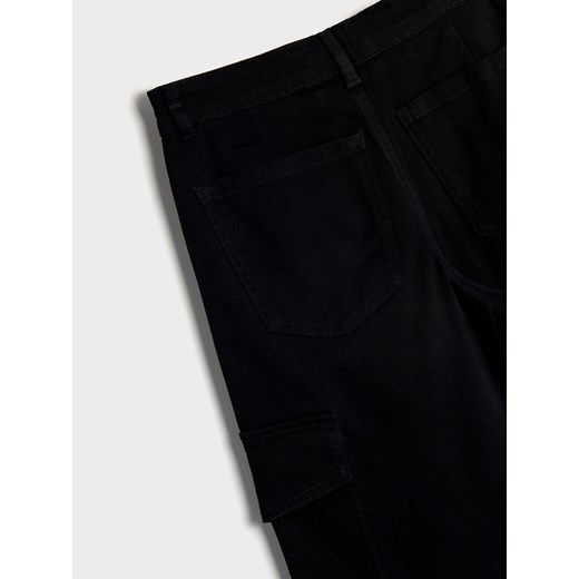 Sinsay - Jeansy loose fit cargo - czarny Sinsay 170 Sinsay