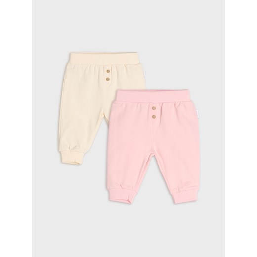 Sinsay - Ocieplane spodnie z ozdobnymi guzikami 2 pack - różowy Sinsay 56 Sinsay