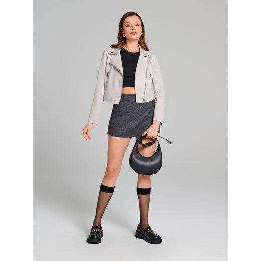 Sinsay - Kurtka ramoneska - kremowy Sinsay S Sinsay