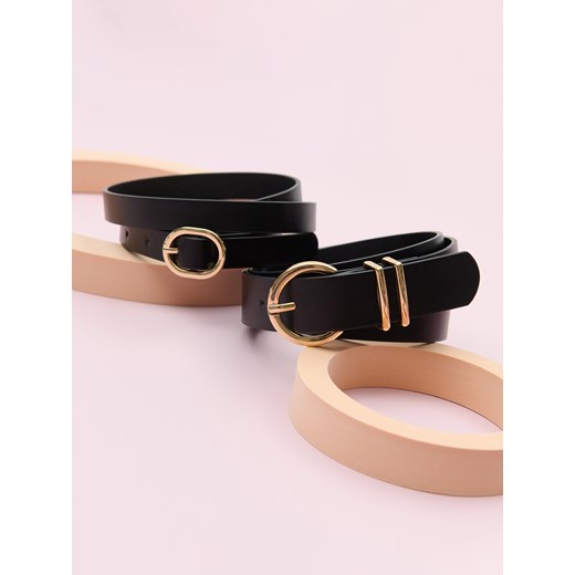 Sinsay - Pasek 2 pack - czarny Sinsay S Sinsay