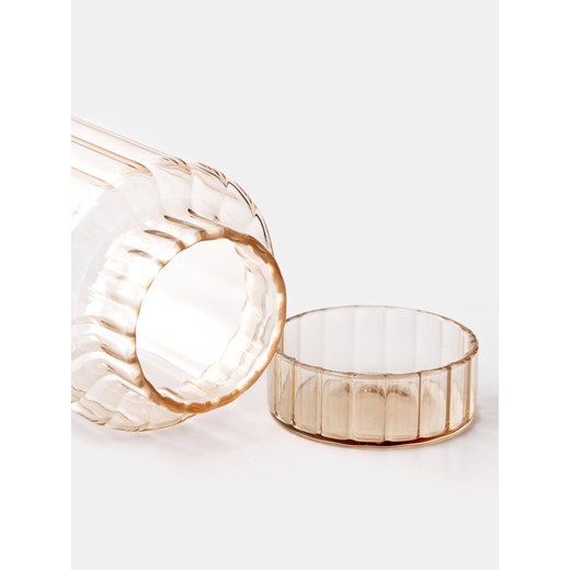 Sinsay - Ryflowany pojemnik do przechowywania z pokrywką - żółty Sinsay One Size Sinsay