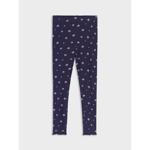 Sinsay - Legginsy z motywem drobnych kwiatów - granatowy Sinsay 98 Sinsay