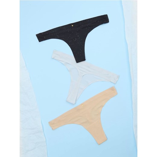 Sinsay - Stringi 3 pack - wielobarwny ze sklepu Sinsay w kategorii Majtki damskie - zdjęcie 177555630
