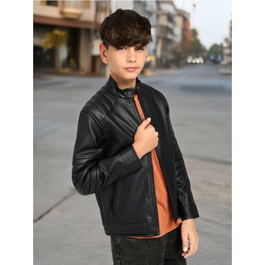 Sinsay - Kurtka z imitacji skóry - czarny Sinsay 164 wyprzedaż Sinsay