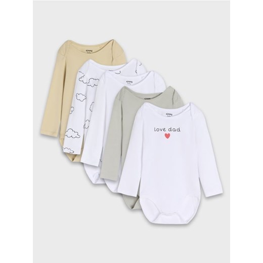 Sinsay - Body 5 pack - szary ze sklepu Sinsay w kategorii Body niemowlęce - zdjęcie 177555742