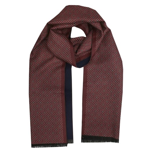 Elegancki Szalik Bawełniany - Alties - Bordo w Grochy SZAALTS0279 ze sklepu JegoSzafa.pl w kategorii Szaliki męskie - zdjęcie 177562114