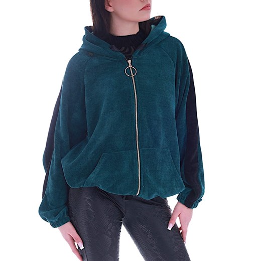 Casualowa bluza oversize Zielona /H UB27 S331/ one size Pantofelek24.pl