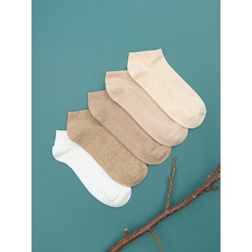 Sinsay - Skarpetki 5 pack - beżowy Sinsay 36/38 Sinsay