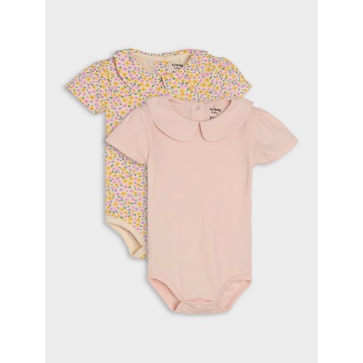 Sinsay - Body 2 pack z kołnierzykiem - kremowy Sinsay 62 Sinsay