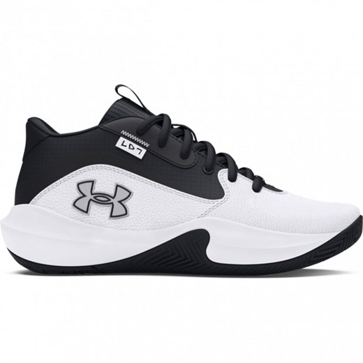 Dziecięce buty do koszykówki Under Armour UA Gs Lockdown 7 - białe ze sklepu Sportstylestory.com w kategorii Buty sportowe dziecięce - zdjęcie 177573474