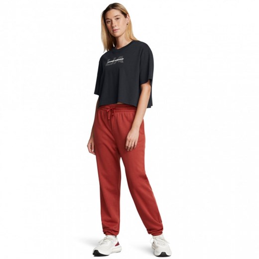 Damskie spodnie dresowe Under Armour UA Rival Terry Jogger - czerwone ze sklepu Sportstylestory.com w kategorii Spodnie damskie - zdjęcie 177574234