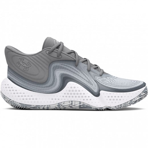 Buty do koszykówki uniseks Under Armour UA Spawn 6 Mid - szare ze sklepu Sportstylestory.com w kategorii Buty sportowe męskie - zdjęcie 177576230