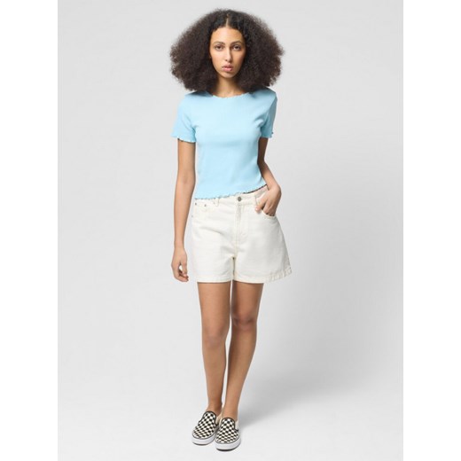 Damski t-shirt crop-top Outhorn OTHWSS24TTSHF1487 - niebieski Outhorn L promocyjna cena Sportstylestory.com