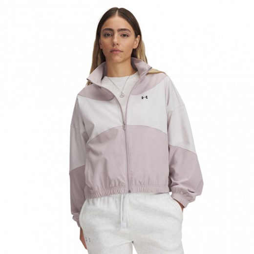 Damska kurtka treningowa Under Armour UA Rival Woven Jacket - różowa ze sklepu Sportstylestory.com w kategorii Kurtki damskie - zdjęcie 177576502