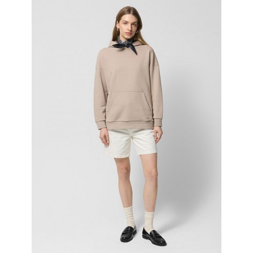 Damska bluza nierozpinana z kapturem Outhorn OTHWSS24TSWSF1641 - beżowa Outhorn M/L Sportstylestory.com okazja