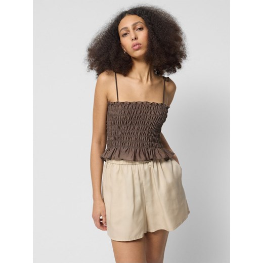 Damski top Outhorn OTHWSS24TSLEF138 - oliwkowy ze sklepu Sportstylestory.com w kategorii Bluzki damskie - zdjęcie 177576571