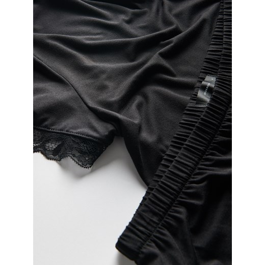 Reserved - Piżama dwuczęściowa z wiskozy - czarny Reserved XL Reserved