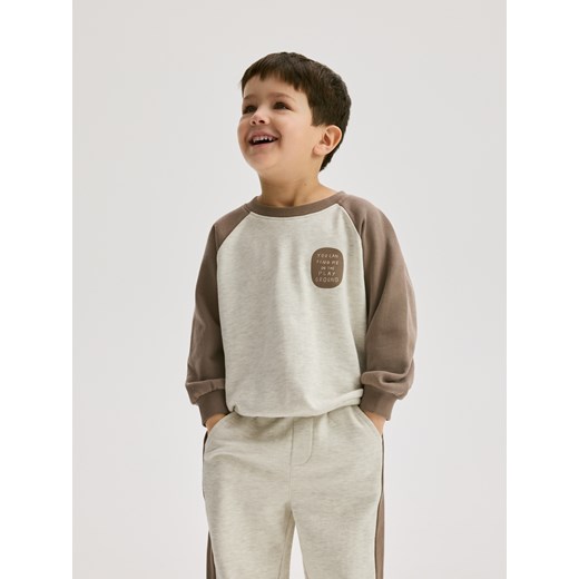 Reserved - Bawełniany komplet z nadrukiem - beżowy Reserved 86 (12-18 m.) Reserved