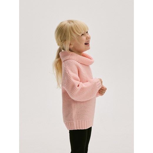 Reserved - Sweter z golfem - różowy ze sklepu Reserved w kategorii Swetry dziewczęce - zdjęcie 177578842