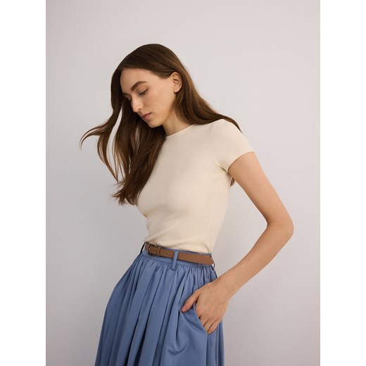 Reserved - Spódnica z paskiem - granatowy Reserved S Reserved