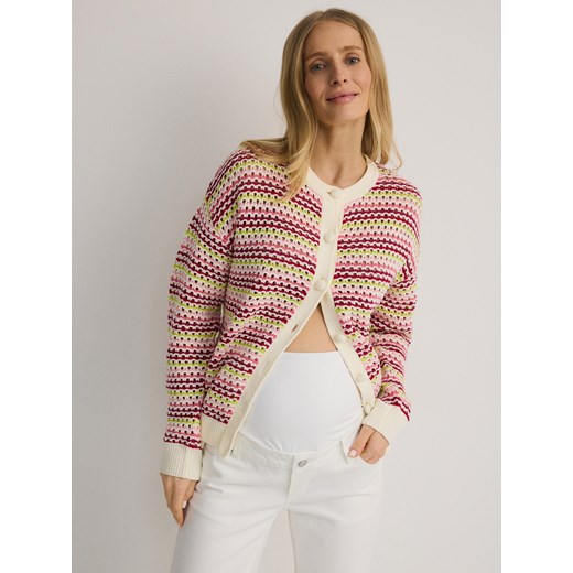 Reserved - Jeansy mom fit - biały Reserved S Reserved