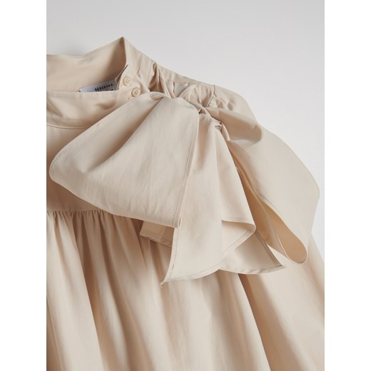 Reserved - Sukienka z ozdobnym wiązaniem - kremowy Reserved XL Reserved