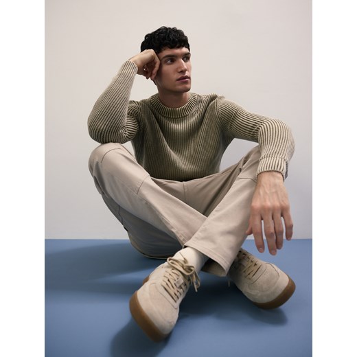 Reserved - Spodnie cargo slim fit - beżowy Reserved M Reserved