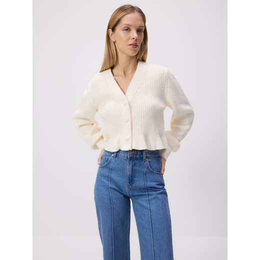 Reserved - Jeansy straight leg z przeszyciami - niebieski Reserved 40 Reserved