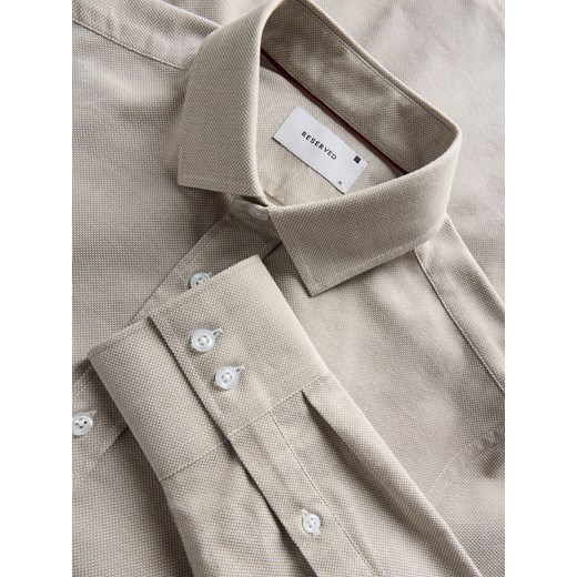 Reserved - Bawełniana koszula slim fit - beżowy Reserved XXL Reserved