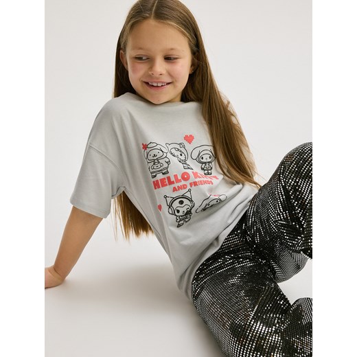 Reserved - T-shirt Hello Kitty - jasnoszary ze sklepu Reserved w kategorii Bluzki dziewczęce - zdjęcie 177583584